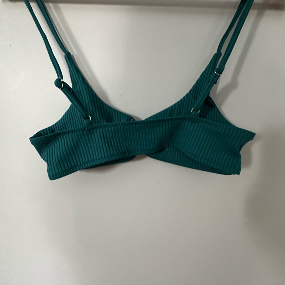 Teal Ribbed Bikini Top - Picture 2 of 3